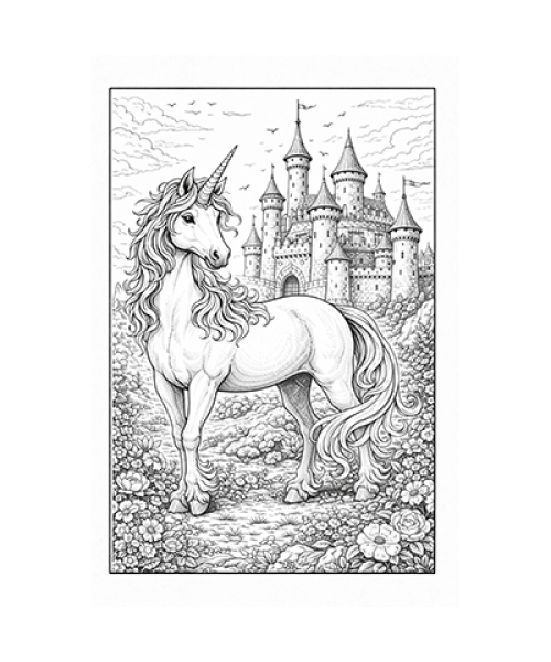 Ausmalbild Einhorn 052