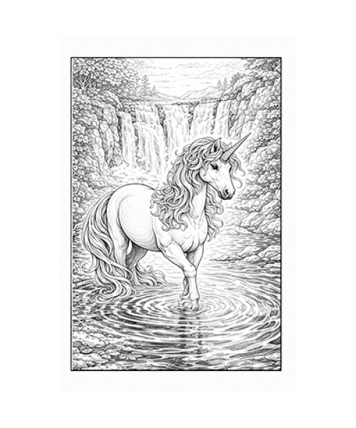 Ausmalbild Einhorn 054