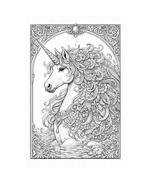 Ausmalbild Einhorn 055