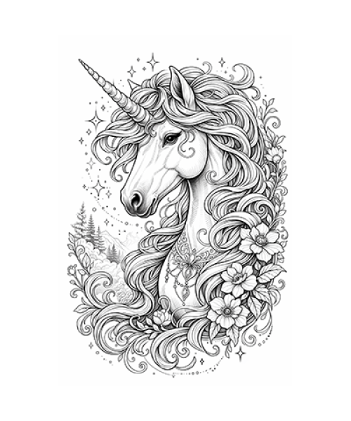 Ausmalbild Einhorn 058