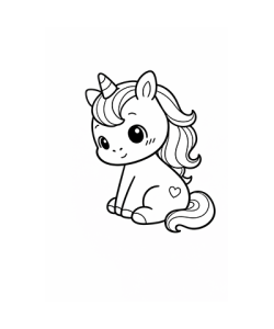 Ausmalbild schüchternes Einhorn