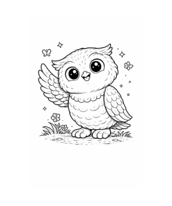 Ausmalbild Eule winkt