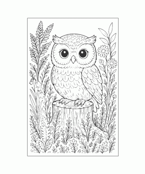 Ausmalbild Eule 029