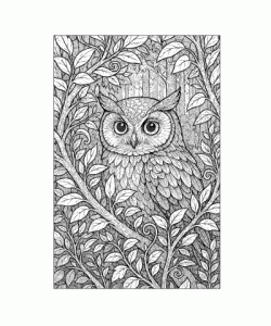 Ausmalbild Eule 036