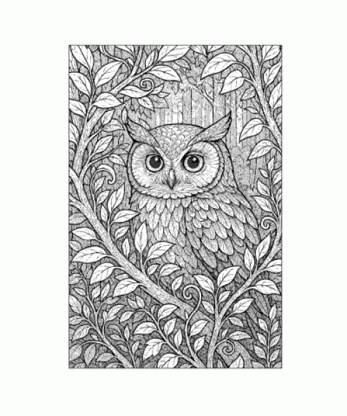 Ausmalbild Eule 036