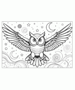 Ausmalbild Eule 042