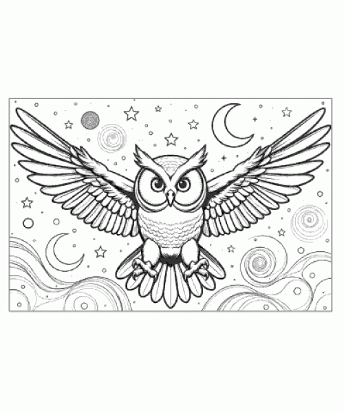 Ausmalbild Eule 042