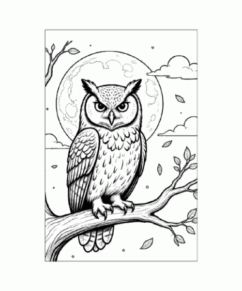 Ausmalbild Eule 046