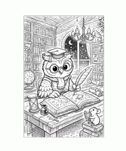 Ausmalbild Eule 049
