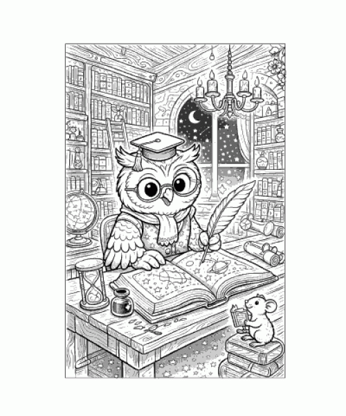 Ausmalbild Eule 049
