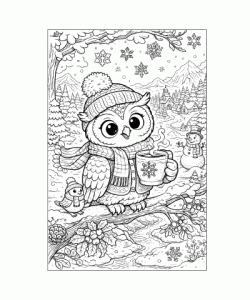 Ausmalbild Eule 050