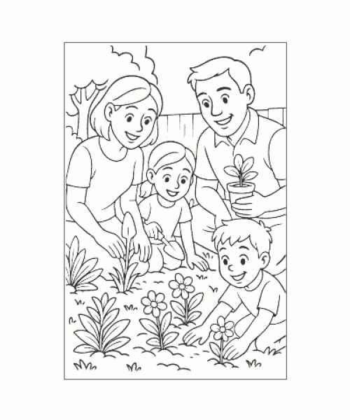 Ausmalbild-Familie_001