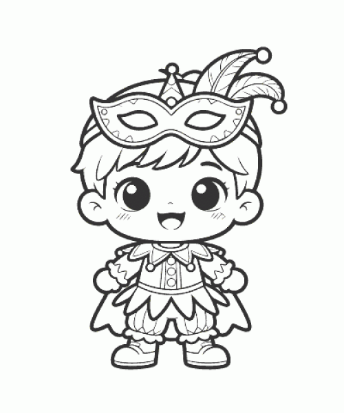 Ausmalbild Fasching 035