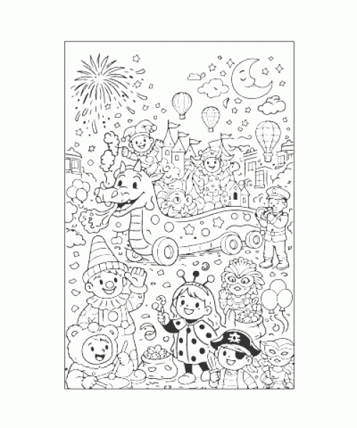 Ausmalbild Fasching 039