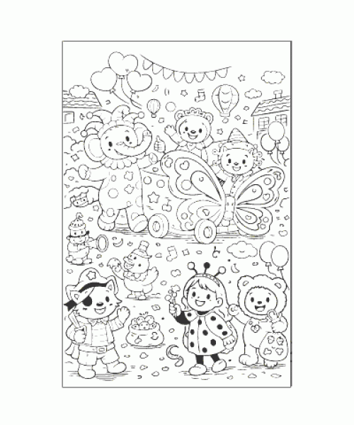 Ausmalbild Fasching 040