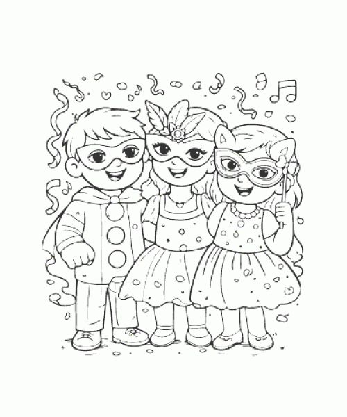 Ausmalbild Fasching 052