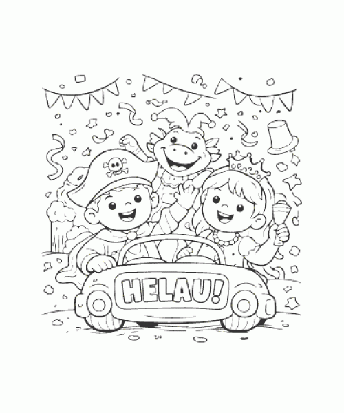 Ausmalbild Fasching 053