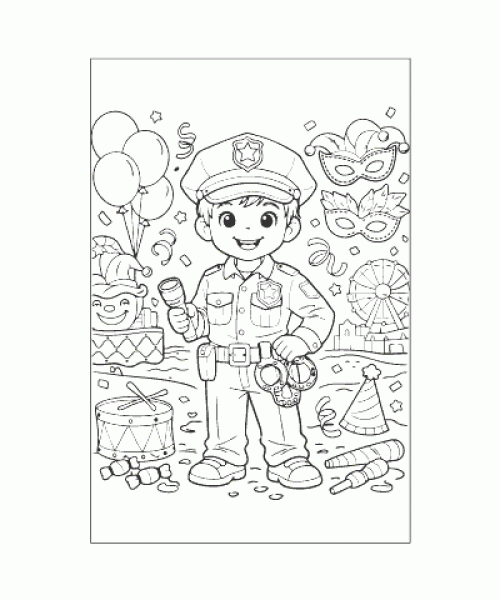 Ausmalbild Fasching 056