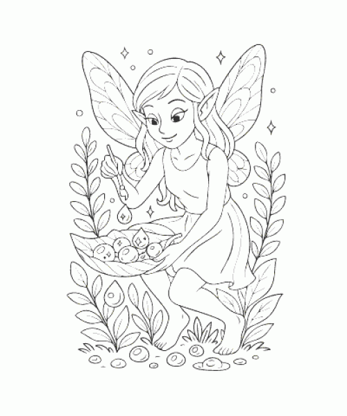 Ausmalbild Feen 001