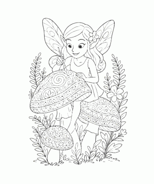 Ausmalbild Feen 002