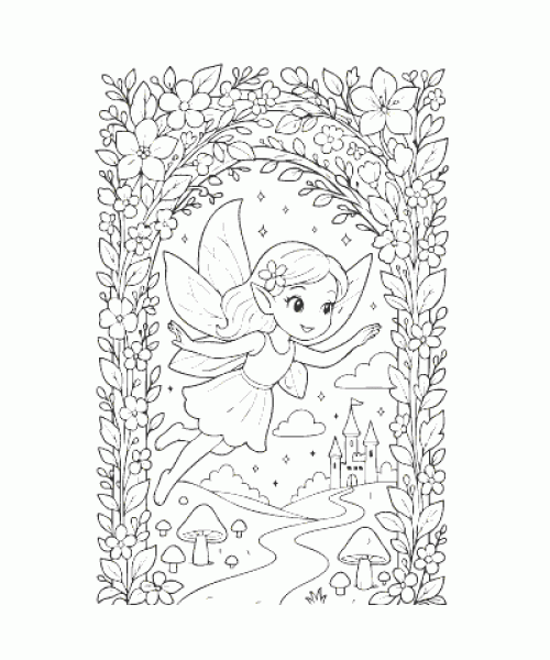 Ausmalbild Feen 006
