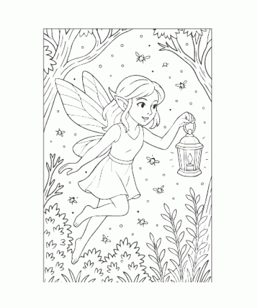 Ausmalbild Feen 007