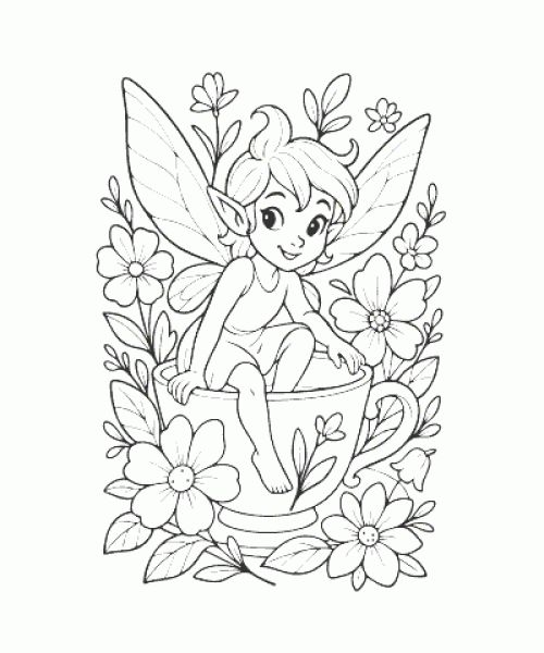 Ausmalbild Feen 010