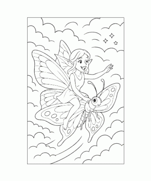 Ausmalbild Feen 019