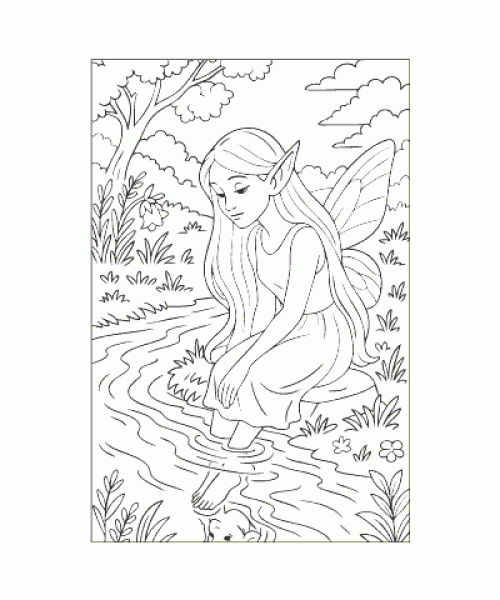 Ausmalbild Feen 020