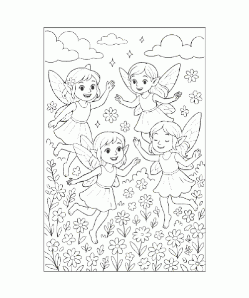 Ausmalbild Feen 021