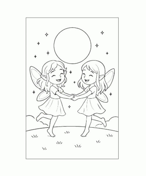 Ausmalbild Feen 025