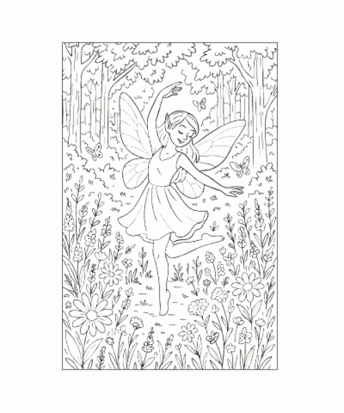 Ausmalbild Feen 029