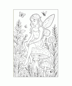Ausmalbild Feen 033