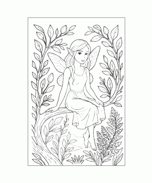 Ausmalbild Feen 036