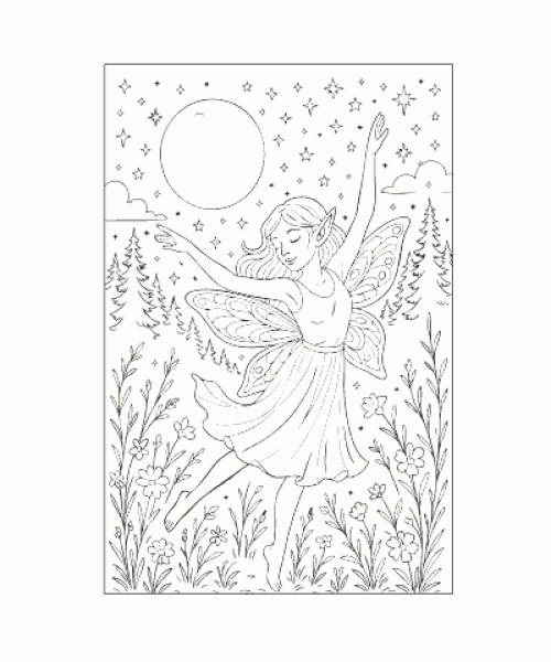 Ausmalbild Feen 037