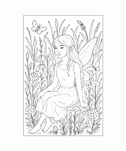 Ausmalbild Feen 039