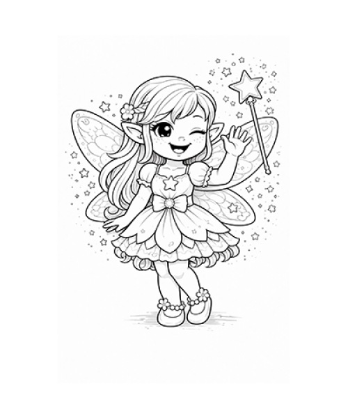 Ausmalbild Feen 050