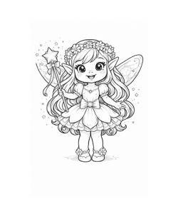 Ausmalbild Feen 074