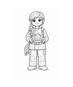 Ausmalbild Feuerwehrmädchen