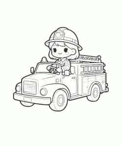 Ausmalbild Feuerwehr 009