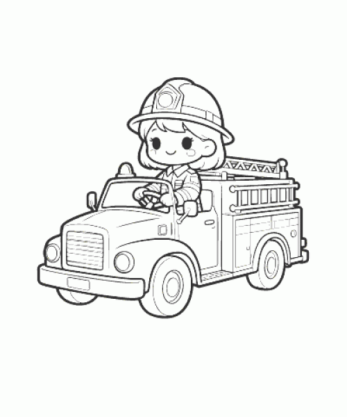 Ausmalbild Feuerwehr 009