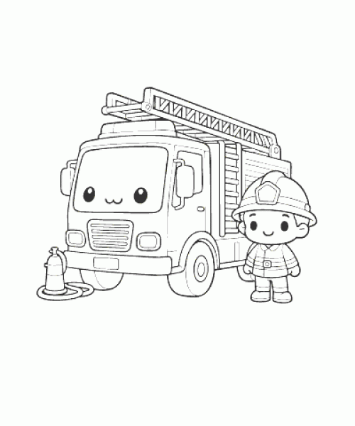 Ausmalbild Feuerwehr 010