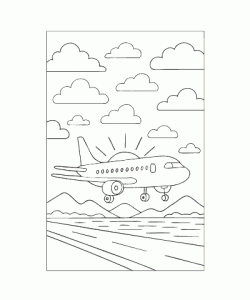 Ausmalbild Flugzeug 025