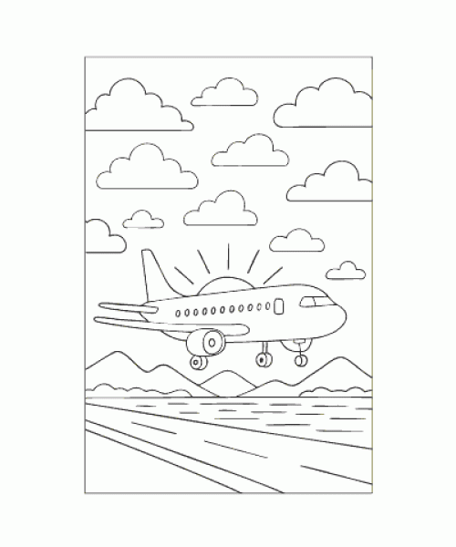 Ausmalbild Flugzeug 025