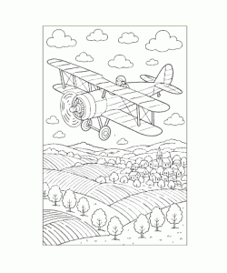 Ausmalbild Flugzeug 026