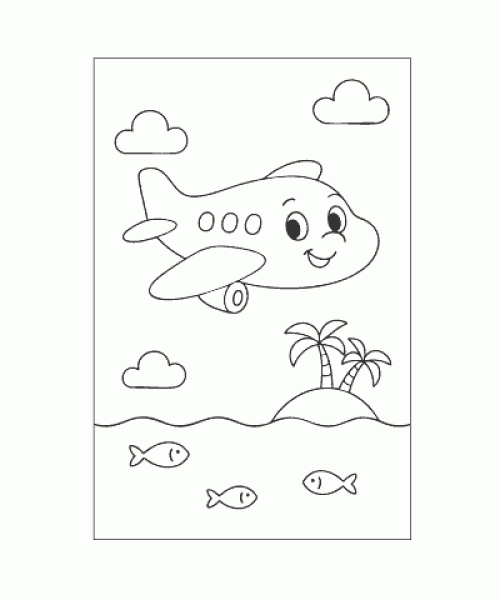 Ausmalbild Flugzeug 042