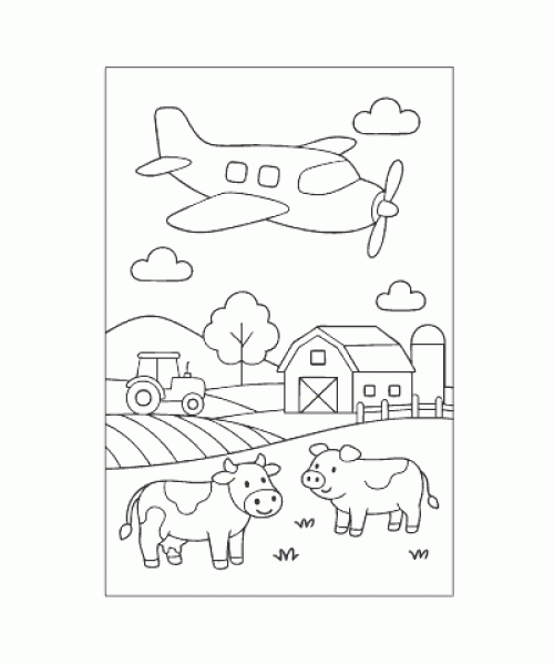 Ausmalbild Flugzeug 043