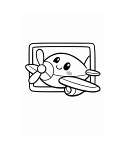 Ausmalbild Flugzeug 044