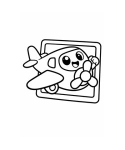 Ausmalbild Flugzeug 045