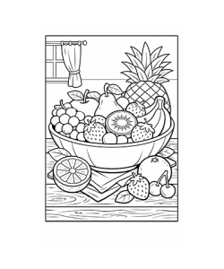 Ausmalbild Früchtekorb 1